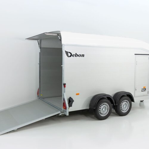 Debon Kofferanhänger Roadster Alu C700 179×378 H201 2,6t, Alu, Polybug, Tür, weiß-Neu