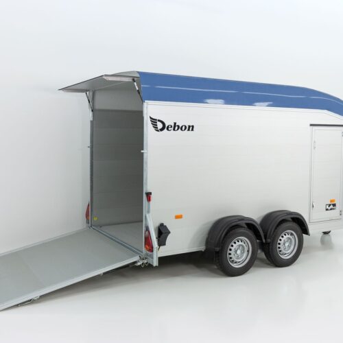Debon Kofferanhänger Roadster Alu C700 179×378 H201 2,6t, Alu, Polybug, Tür, blau-Neu