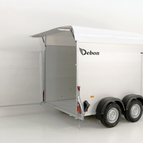 Debon Kofferanhänger C500 164x300cm H:200cm 2,0t, Alu, Polybug, Tür, weiß-Neu