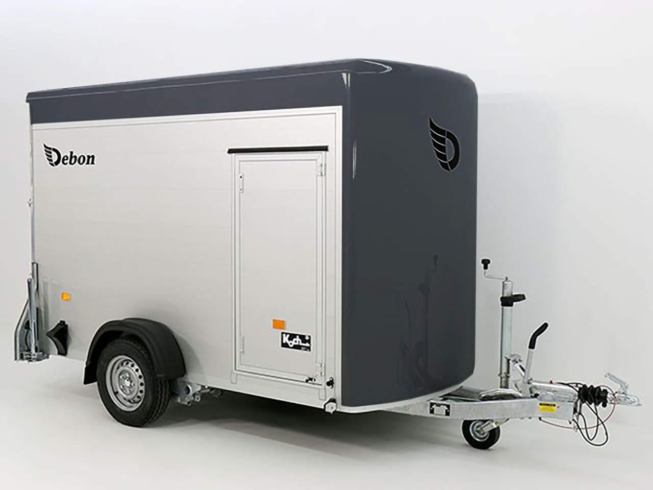 Debon Kofferanhänger C300 148x295cm H:190cm 1,3t Alu, Polybug, Tür, grau-Neu – Bild 8